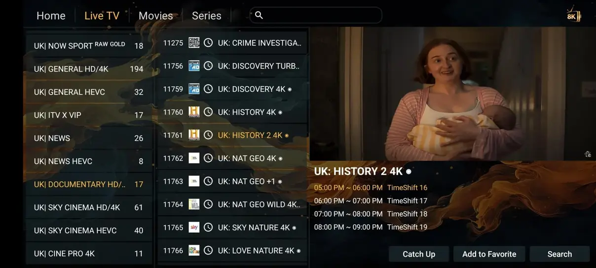 NaxoTV IPTV video on demand high resolution cinema preview